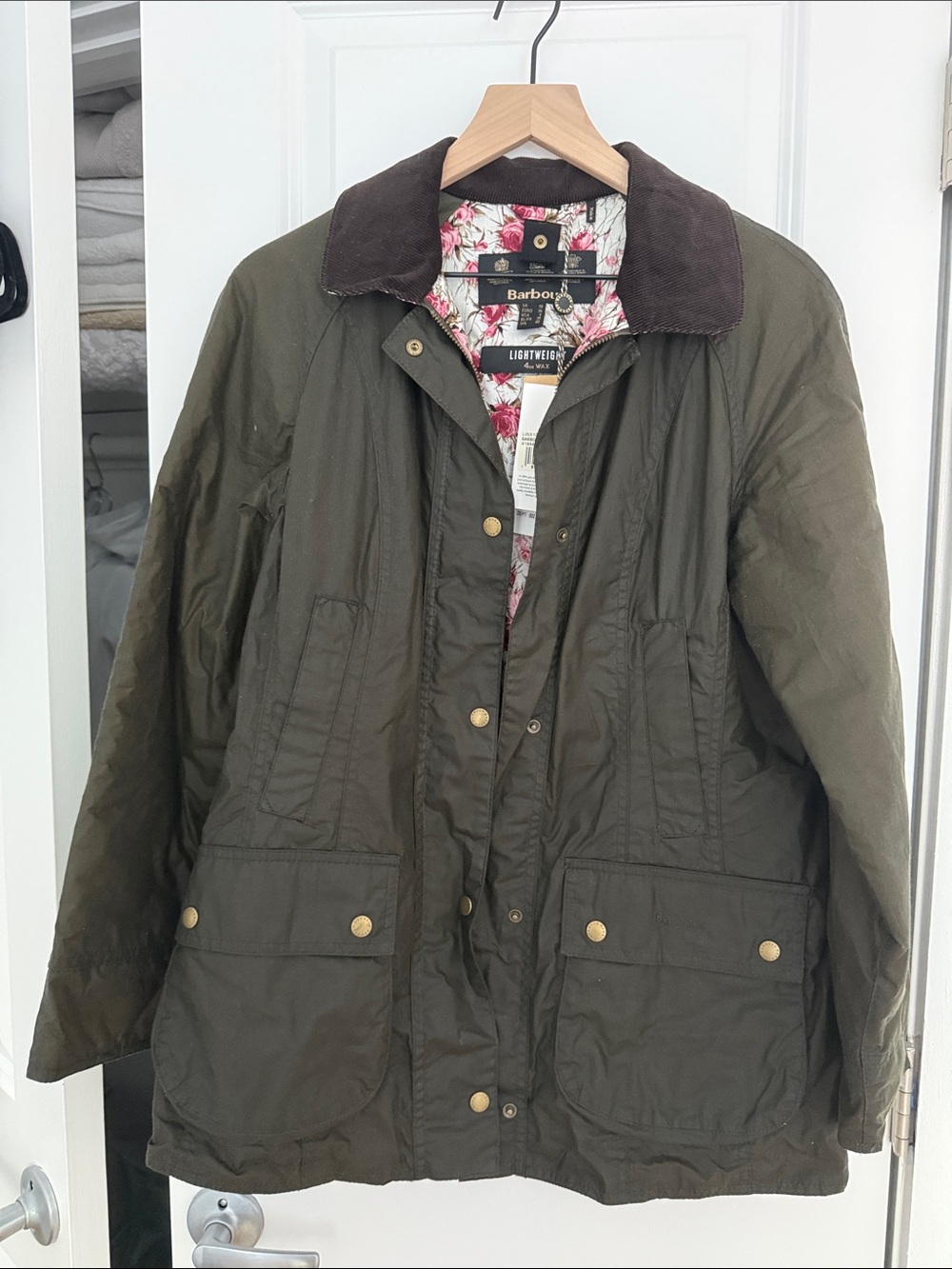 NWT Barbour Violet Wax Jacket Sz USA 6